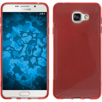 PhoneNatic Case kompatibel mit Samsung Galaxy A7 (2016) A710 - rot Silikon Hülle S-Style + 2 Schutzfolien