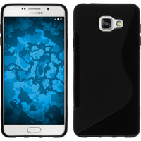 PhoneNatic Case kompatibel mit Samsung Galaxy A7 (2016) A710 - schwarz Silikon Hülle S-Style + 2 Schutzfolien