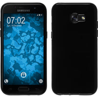 PhoneNatic Case kompatibel mit Samsung Galaxy A7 (2017) - schwarz Silikon Hülle  + 2 Schutzfolien
