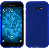 PhoneNatic Case kompatibel mit Samsung Galaxy A7 (2017) - blau Silikon Hülle matt + 2 Schutzfolien