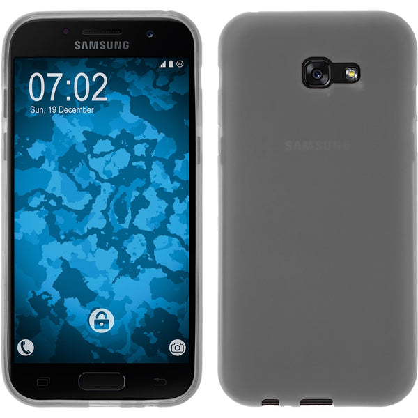PhoneNatic Case kompatibel mit Samsung Galaxy A7 (2017) - clear Silikon Hülle matt + 2 Schutzfolien