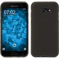 PhoneNatic Case kompatibel mit Samsung Galaxy A7 (2017) - grau Silikon Hülle matt + 2 Schutzfolien