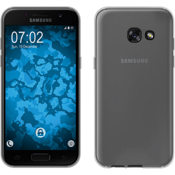 PhoneNatic Case kompatibel mit Samsung Galaxy A7 (2017) - clear Silikon Hülle Slimcase + 2 Schutzfolien