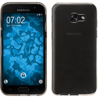 PhoneNatic Case kompatibel mit Samsung Galaxy A7 (2017) - grau Silikon Hülle transparent + 2 Schutzfolien