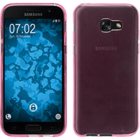 PhoneNatic Case kompatibel mit Samsung Galaxy A7 (2017) - rosa Silikon Hülle transparent + 2 Schutzfolien