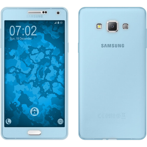 PhoneNatic Case kompatibel mit Samsung Galaxy A7 (A700) - hellblau Silikon Hülle 360∞ Fullbody Cover