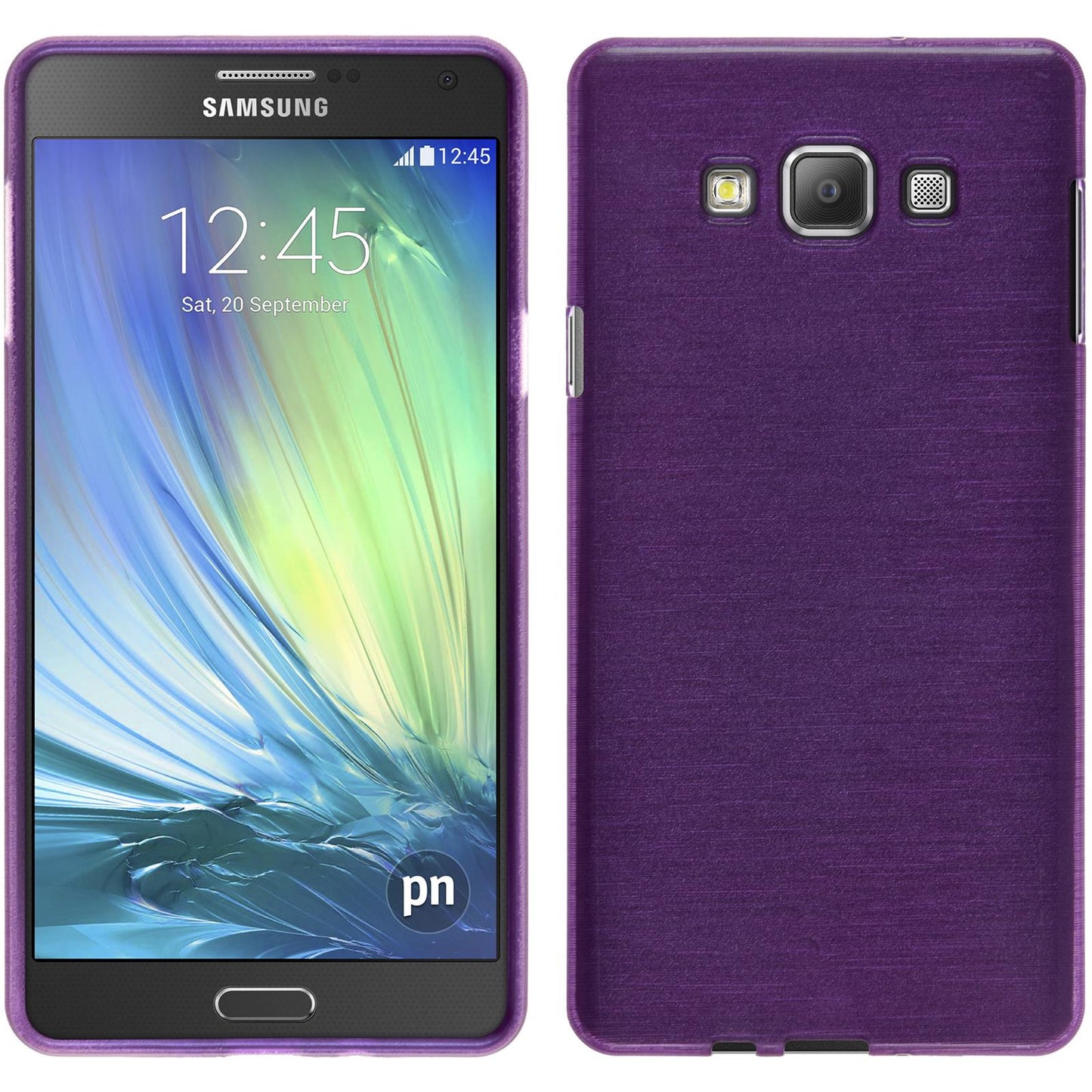 PhoneNatic Case kompatibel mit Samsung Galaxy A7 (A700) - lila Silikon Hülle brushed + 2 Schutzfolien