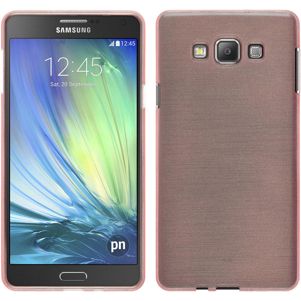 PhoneNatic Case kompatibel mit Samsung Galaxy A7 (A700) - rosa Silikon Hülle brushed + 2 Schutzfolien