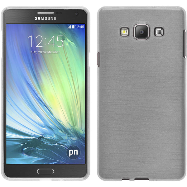 PhoneNatic Case kompatibel mit Samsung Galaxy A7 (A700) - weiß Silikon Hülle brushed + 2 Schutzfolien