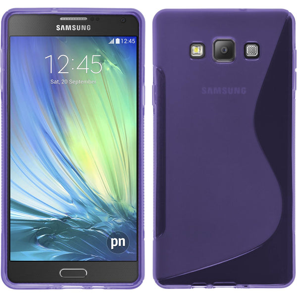 PhoneNatic Case kompatibel mit Samsung Galaxy A7 (A700) - lila Silikon Hülle S-Style + 2 Schutzfolien