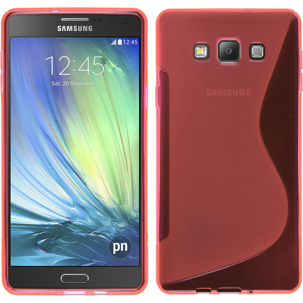 PhoneNatic Case kompatibel mit Samsung Galaxy A7 (A700) - pink Silikon Hülle S-Style + 2 Schutzfolien