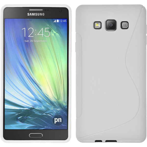 PhoneNatic Case kompatibel mit Samsung Galaxy A7 (A700) - weiß Silikon Hülle S-Style + 2 Schutzfolien