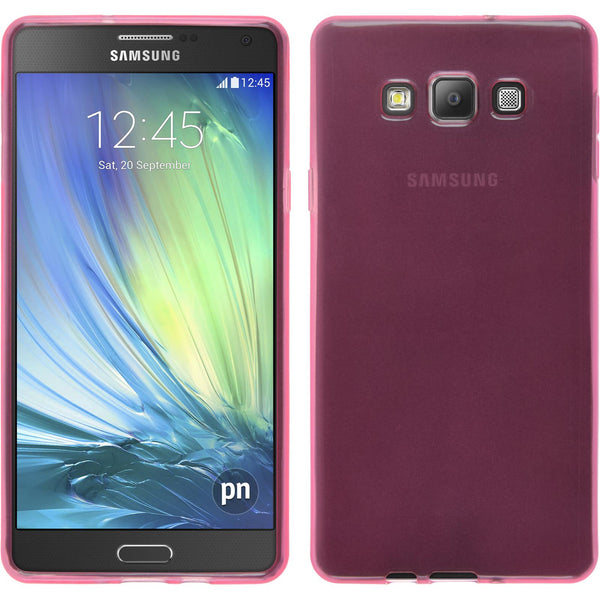 PhoneNatic Case kompatibel mit Samsung Galaxy A7 (A700) - rosa Silikon Hülle transparent + 2 Schutzfolien
