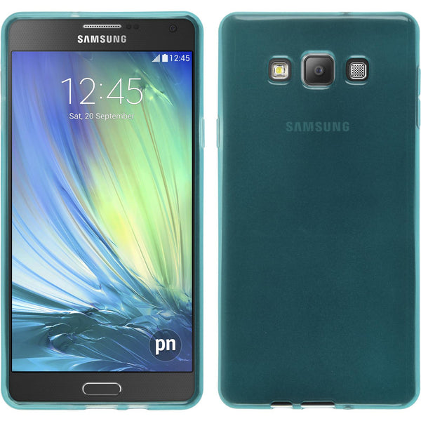 PhoneNatic Case kompatibel mit Samsung Galaxy A7 (A700) - türkis Silikon Hülle transparent + 2 Schutzfolien
