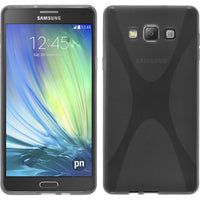 PhoneNatic Case kompatibel mit Samsung Galaxy A7 (A700) - grau Silikon Hülle X-Style + 2 Schutzfolien