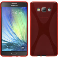 PhoneNatic Case kompatibel mit Samsung Galaxy A7 (A700) - rot Silikon Hülle X-Style + 2 Schutzfolien
