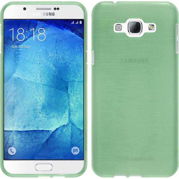 PhoneNatic Case kompatibel mit Samsung Galaxy A8 (2015) - grün Silikon Hülle brushed + 2 Schutzfolien