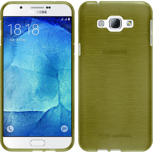 PhoneNatic Case kompatibel mit Samsung Galaxy A8 (2015) - pastellgrün Silikon Hülle brushed + 2 Schutzfolien