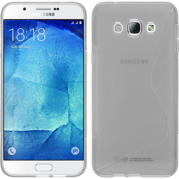 PhoneNatic Case kompatibel mit Samsung Galaxy A8 (2015) - clear Silikon Hülle S-Style + 2 Schutzfolien