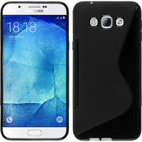 PhoneNatic Case kompatibel mit Samsung Galaxy A8 (2015) - schwarz Silikon Hülle S-Style Cover