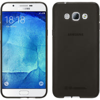 PhoneNatic Case kompatibel mit Samsung Galaxy A8 (2015) - schwarz Silikon Hülle transparent + 2 Schutzfolien