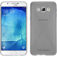 PhoneNatic Case kompatibel mit Samsung Galaxy A8 (2015) - clear Silikon Hülle X-Style + 2 Schutzfolien
