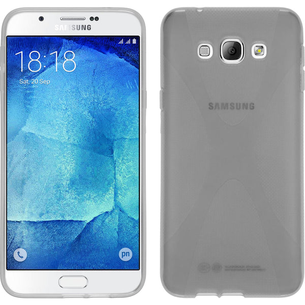 PhoneNatic Case kompatibel mit Samsung Galaxy A8 (2015) - clear Silikon Hülle X-Style + 2 Schutzfolien
