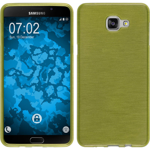 PhoneNatic Case kompatibel mit Samsung Galaxy A9 (2016) - pastellgrün Silikon Hülle brushed Cover