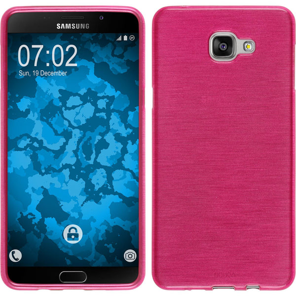 PhoneNatic Case kompatibel mit Samsung Galaxy A9 (2016) - pink Silikon Hülle brushed Cover