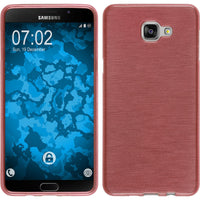 PhoneNatic Case kompatibel mit Samsung Galaxy A9 (2016) - rosa Silikon Hülle brushed Cover