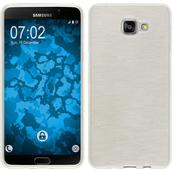 PhoneNatic Case kompatibel mit Samsung Galaxy A9 (2016) - weiß Silikon Hülle brushed Cover