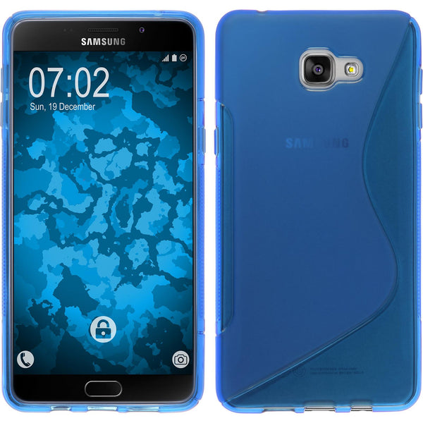 PhoneNatic Case kompatibel mit Samsung Galaxy A9 (2016) - blau Silikon Hülle S-Style Cover