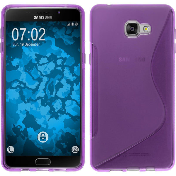 PhoneNatic Case kompatibel mit Samsung Galaxy A9 (2016) - lila Silikon Hülle S-Style Cover