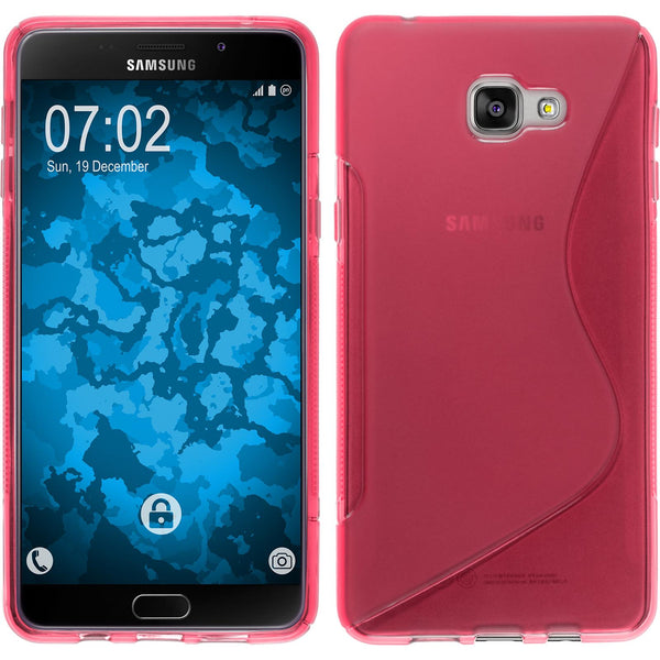 PhoneNatic Case kompatibel mit Samsung Galaxy A9 (2016) - pink Silikon Hülle S-Style Cover