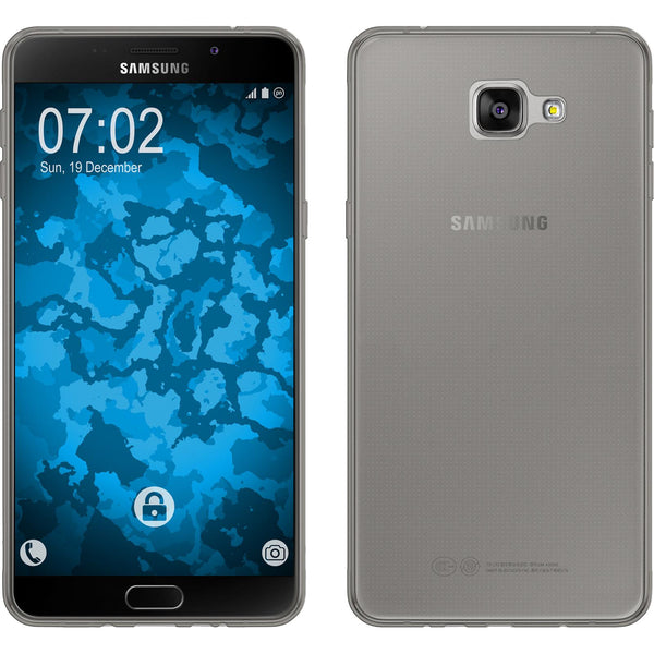 PhoneNatic Case kompatibel mit Samsung Galaxy A9 (2016) - grau Silikon Hülle Slimcase Cover