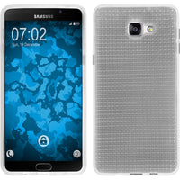 PhoneNatic Case kompatibel mit Samsung Galaxy A9 (2016) - clear Silikon Hülle Iced + 2 Schutzfolien