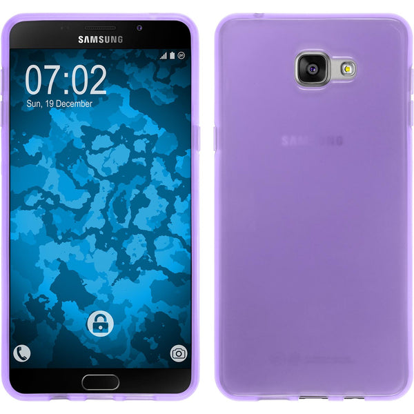 PhoneNatic Case kompatibel mit Samsung Galaxy A9 (2016) - lila Silikon Hülle transparent + 2 Schutzfolien