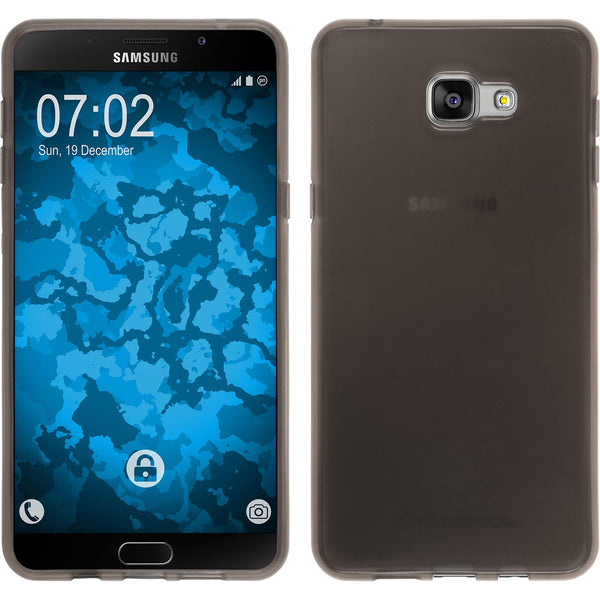 PhoneNatic Case kompatibel mit Samsung Galaxy A9 (2016) - schwarz Silikon Hülle transparent + 2 Schutzfolien
