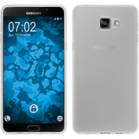 PhoneNatic Case kompatibel mit Samsung Galaxy A9 (2016) - weiﬂ Silikon Hülle transparent + 2 Schutzfolien