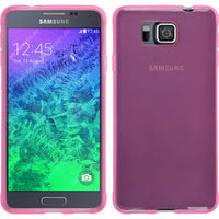 PhoneNatic Case kompatibel mit Samsung Galaxy Alpha - rosa Silikon Hülle transparent + 2 Schutzfolien