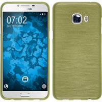 PhoneNatic Case kompatibel mit Samsung Galaxy C5 - pastellgrün Silikon Hülle brushed + 2 Schutzfolien