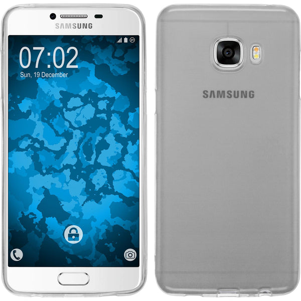 PhoneNatic Case kompatibel mit Samsung Galaxy C5 - clear Silikon Hülle Slimcase + 2 Schutzfolien