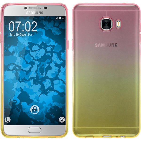 PhoneNatic Case kompatibel mit Samsung Galaxy C7 - Design:01 Silikon Hülle OmbrË + 2 Schutzfolien