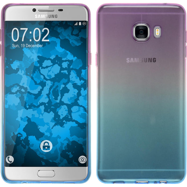 PhoneNatic Case kompatibel mit Samsung Galaxy C7 - Design:04 Silikon Hülle OmbrË + 2 Schutzfolien