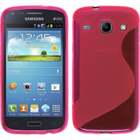 PhoneNatic Case kompatibel mit Samsung Galaxy Core - pink Silikon Hülle S-Style + 2 Schutzfolien