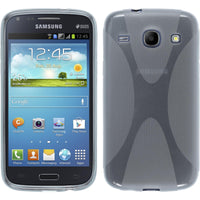 PhoneNatic Case kompatibel mit Samsung Galaxy Core - clear Silikon Hülle X-Style + 2 Schutzfolien