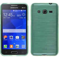PhoneNatic Case kompatibel mit Samsung Galaxy Core 2 - grün Silikon Hülle brushed + 2 Schutzfolien