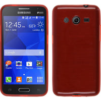 PhoneNatic Case kompatibel mit Samsung Galaxy Core 2 - rot Silikon Hülle brushed + 2 Schutzfolien