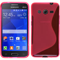 PhoneNatic Case kompatibel mit Samsung Galaxy Core 2 - pink Silikon Hülle S-Style + 2 Schutzfolien