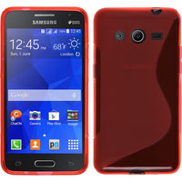 PhoneNatic Case kompatibel mit Samsung Galaxy Core 2 - rot Silikon Hülle S-Style + 2 Schutzfolien